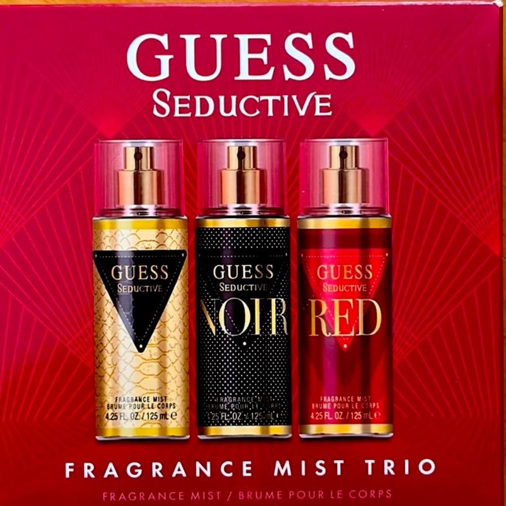 NIB! GUESS SEDUCTIVE FRAGRANCE MIST TRIO! NOIR, RED AND SEDUCTION!